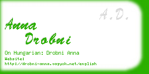 anna drobni business card